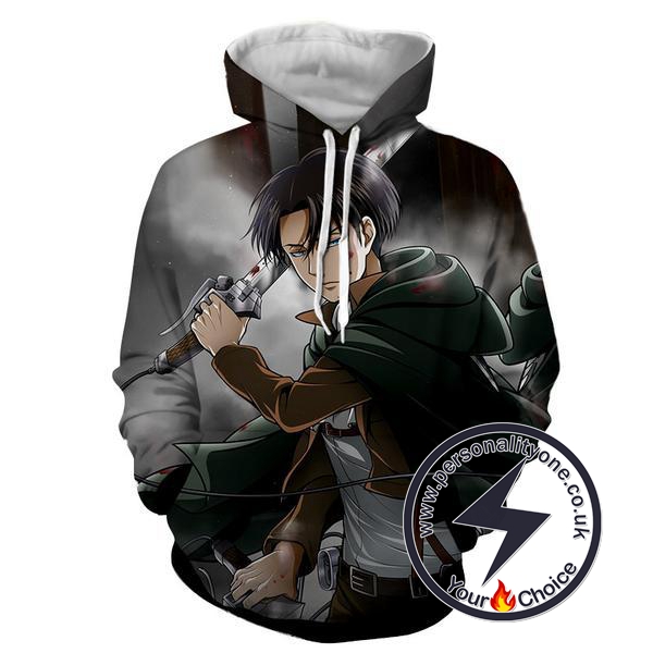 Attack On Titan - Levi Ackerman 3D - Attack On Titan Hoodies